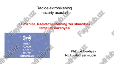 radioelektronikaning nazariy asoslari — PPTX