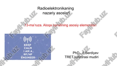 radioelektronikaning nazariy asoslari — PPTX