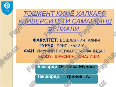 shaxsning yunalishi — PPTX