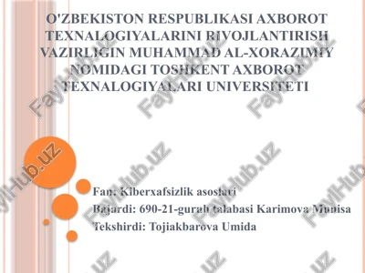 kiberxafsizlik asoslari — PPTX