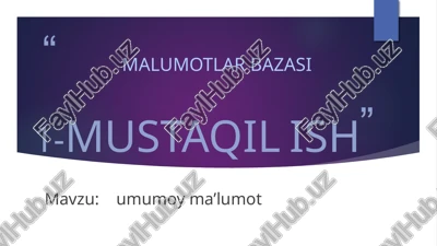 malumotlar bazasi — PPTX