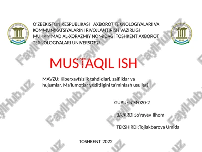 mustaqil ish — PPTX