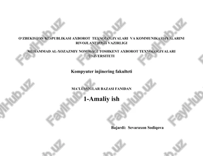 ma'lumotlar bazasi loyihalash — DOCX