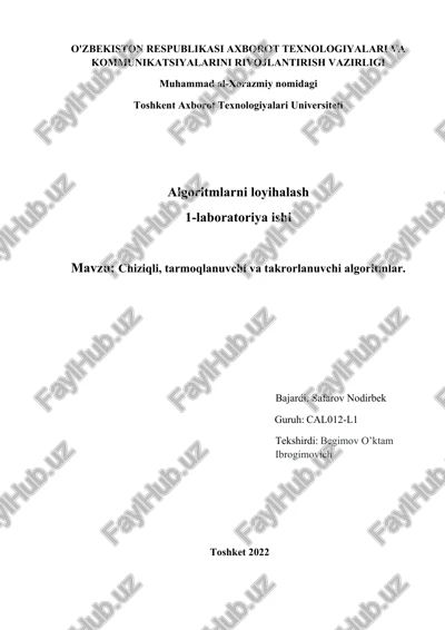 algoritmlarni loyihalash — DOCX