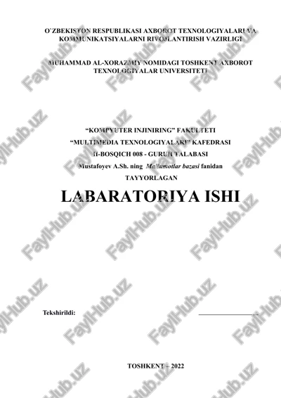 and, or, not mantiqiy standart so‘zlardan foydalanish — DOCX