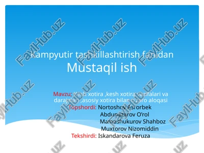 kampyutirtashkillashtirish fanidan mustaqilish — PPTX