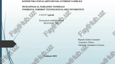 protsessorlar, turlari va xususiyatlari — PPTX