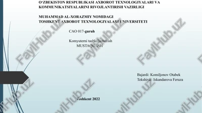 protsessorlar, turlari va xususiyatlari — PPTX