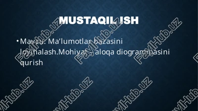 ma’lumotlarbazasini loyihalash — PPTX