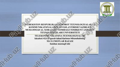 ma`lumotlar bazasi — PPTX