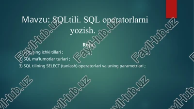 sqltili.sqloperatorlarniyozish — PPTX