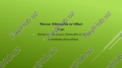 ehtimollik ta’riflari — PPTX
