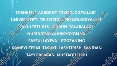 hisoblash mashinasi — PPTX