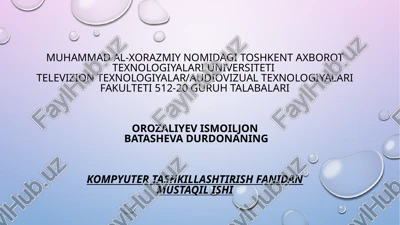 buyruqlar tizimi arxitekturasi — PPTX