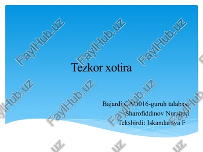 tezkorxotira — PPTX
