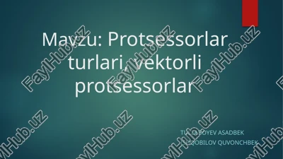 protsessorlar turlari, vektorli protsessorlar — PPTX