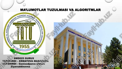 ma’lumotlar tuzulmasi va algoritmlar — PPTX