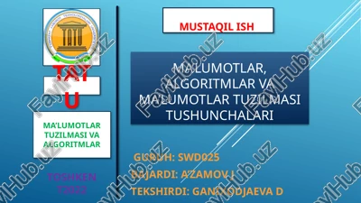 ma’lumotlar tuzilmasi va algoritmlar — PPTX