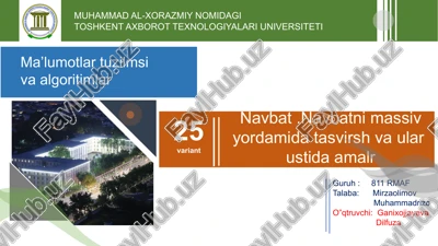 ma’lumotlartuzilmsi va algoritimlar — PPTX