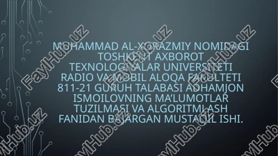saralashning yaxshilangan usullari va ularning samaradorligi — PPTX