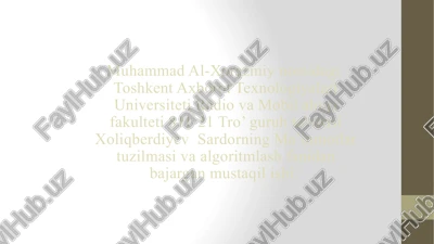 graflarda eng qisqa yo'llarni topish usullari va tahlili — PPTX