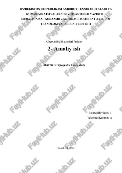 kriptografik himoyalash — DOCX