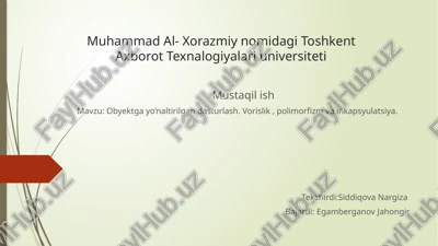 obyektgayo’naltirilgandasturlash — PPTX