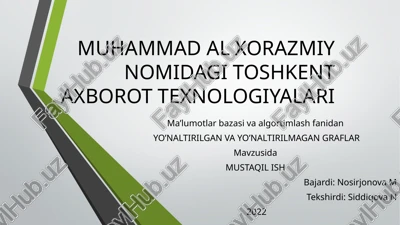 yo’naltirilgan va yo’naltirilmagan graflar — PPTX