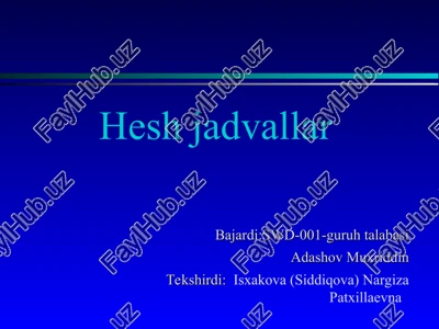 hesh jadvallar — PPT