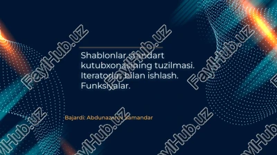 shablonlar standart kutubxonasining tuzilmasi — PPTX