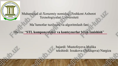 toshkent axborot texnologiyalari universiteti — PPTX