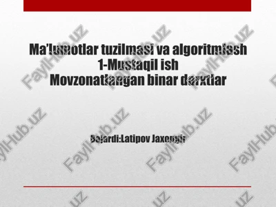 movzonatlangan binardaraxtlar — PPTX