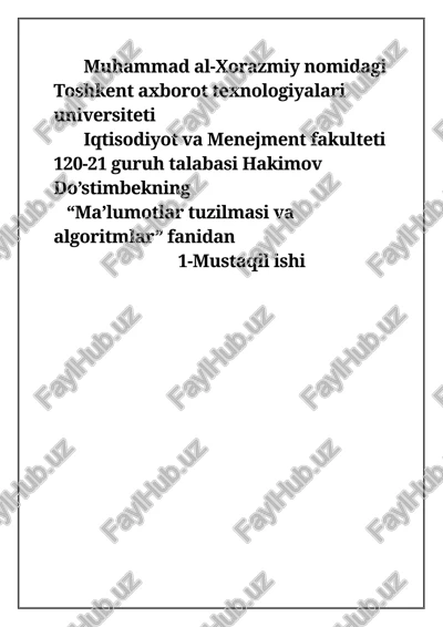 ma’lumotlar tuzilmasi va algoritmlar — DOCX