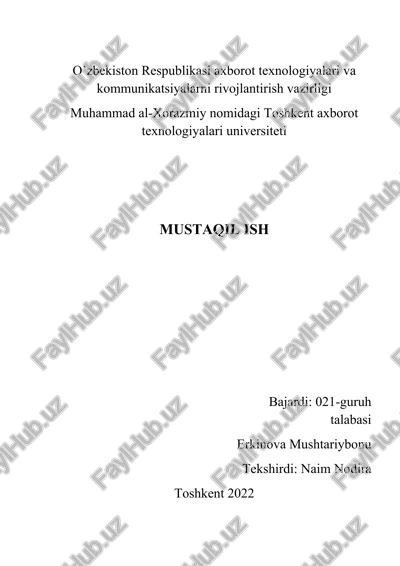 relyatsion ma'lumotlar ba'zasi loyihalash — DOCX