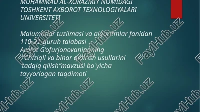 chiziqli va binar qidirish usullari — PPTX