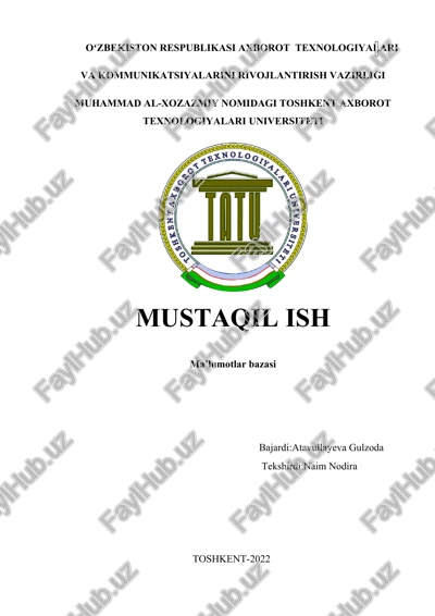 mysql dasturi o'rnatish — DOCX