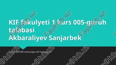 furye qatori — PPTX