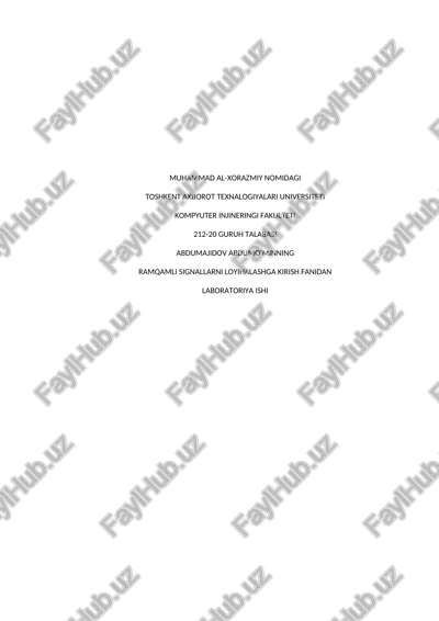 ramqamli signallarni loyihalash — DOCX