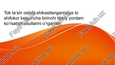 elektr tokidan shikastlanganlarga birinchi tibbiy yordam — PPTX