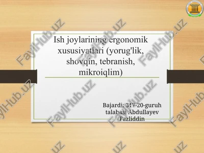 ergonomika haqida tushuncha — PPTX