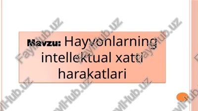 hayvonlarning intellektual xatti-harakatlari — PPTX