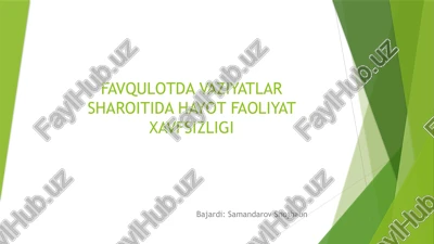 hayot faoliyat xavfsizligi — PPTX