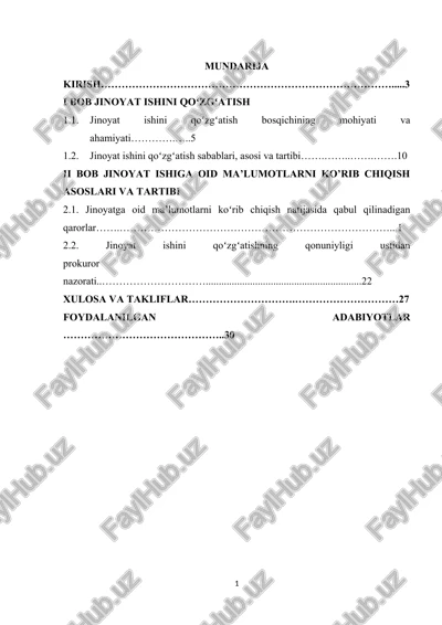 jinoiyat ishini qo'zg'atish — DOCX