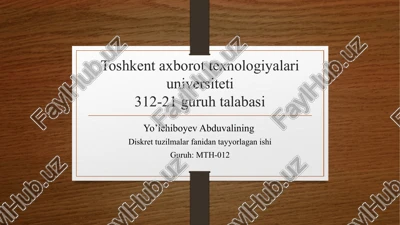 diskret tuzilmalar fanidan ta'lim — PPTX