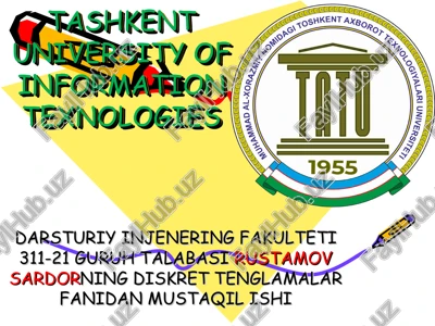 diskret tenglamalar — PPT