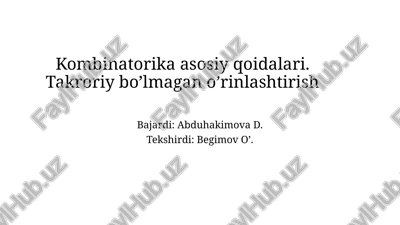 kombinatorika — PPTX