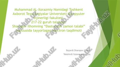 "dasturlash zamontalabi" — PPTX
