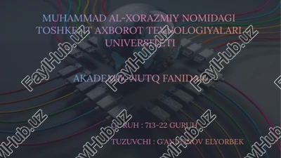 muhammad al-xorazmiy nomidagi toshkent axborot texnologiyalari universiteti — PPTX