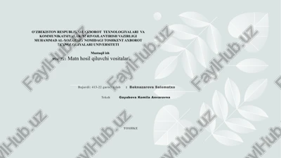 matnhosilqiluvchivositalari — PPTX