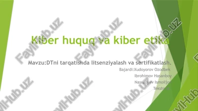 kiberhuquq va kiberetika — PPTX